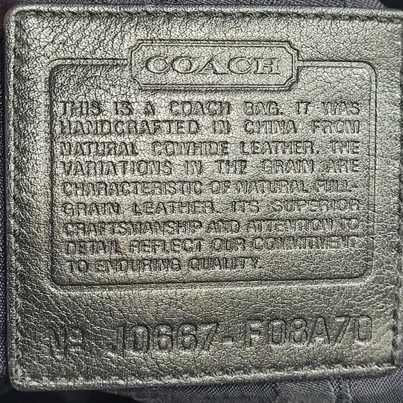 Coach Hampton Black Leather Satchel Top Double Handle Bag Dog Leash Clip F08A70 - Picture 3 of 15